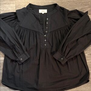 Xirena Black Long Sleeve Peasant Blouse